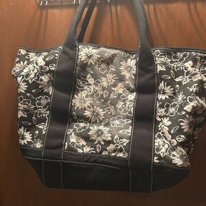Croft & Barrow Black and Cream Floral Tote